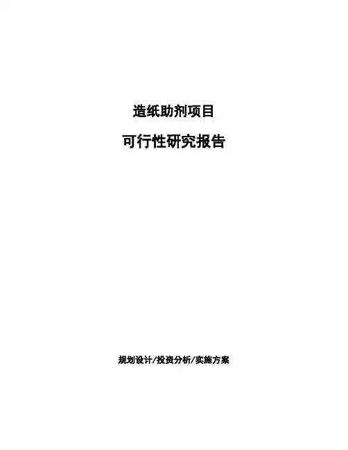 造纸助剂项目可行性研究报告