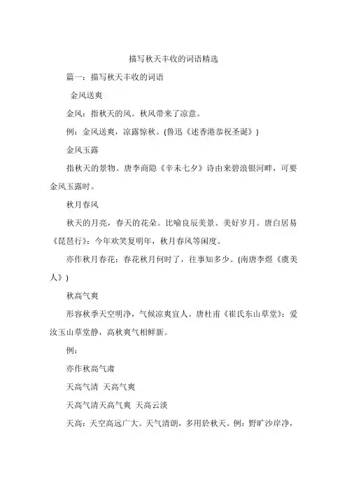描写秋天丰收的词语精选