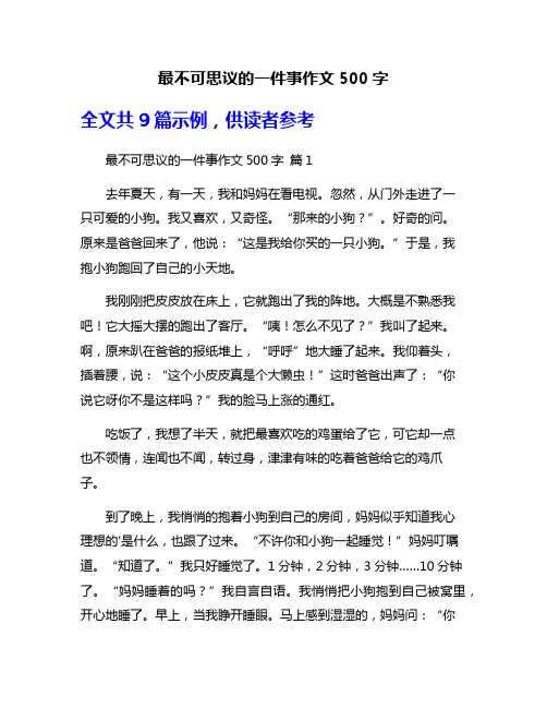 最不可思议的一件事作文500字