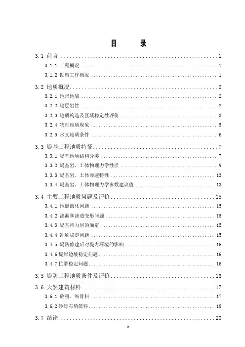 xx防洪堤初设地质报告