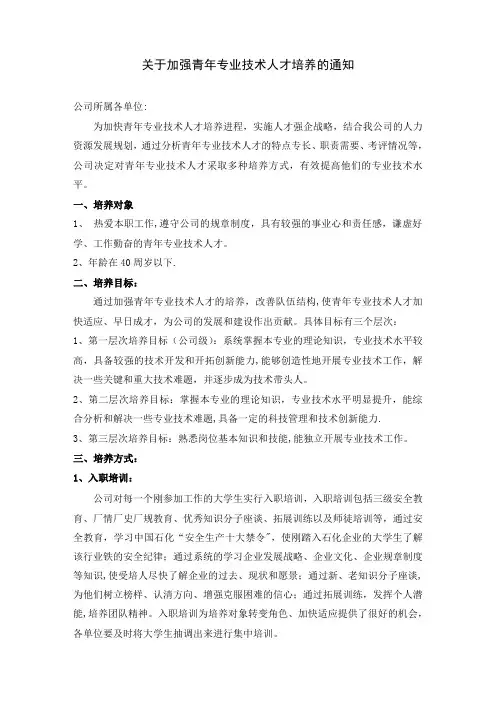 青年人才培养方案