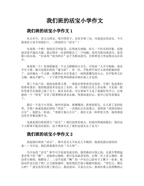 我们班的活宝小学作文