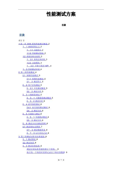 性能测试计划(完整版)