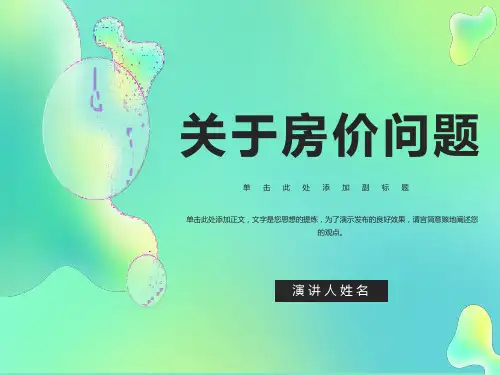 房价问题的讨论PPT