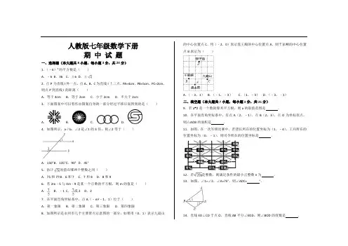 最新人教版七年级数学下册期中考试试题