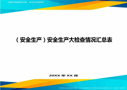 2020年(安全生产)安全生产大检查情况汇总表