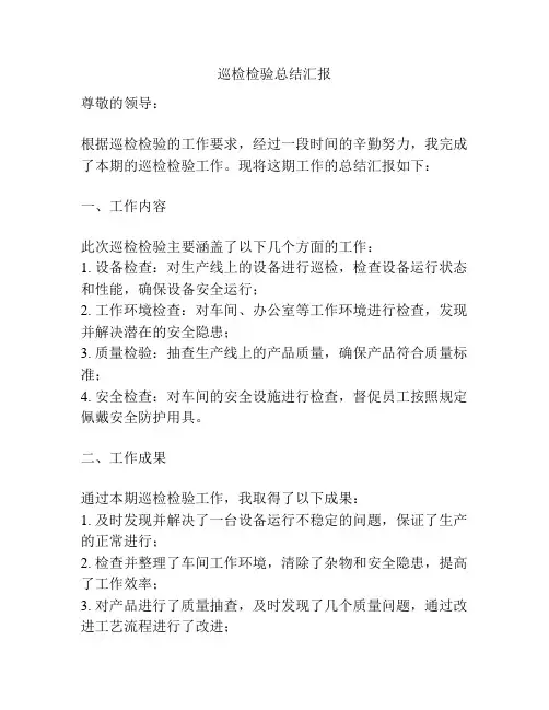 巡检检验总结汇报