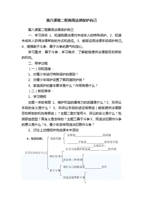 第八课第二框善用法律保护自己