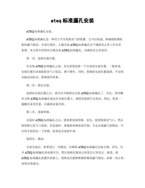 ateq标准漏孔安装