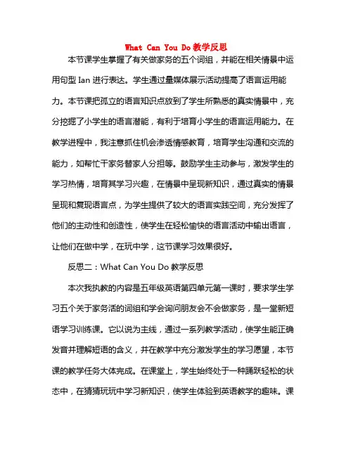 what can you do教学反思