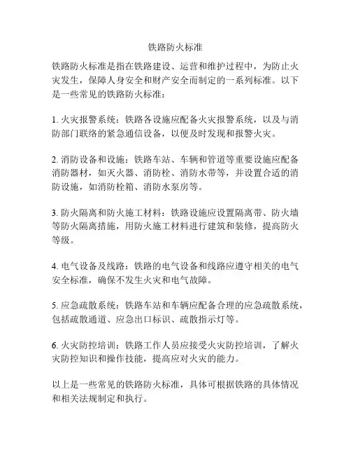 铁路防火标准