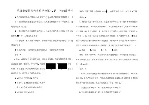 高三物理一轮复习试题光的波动性