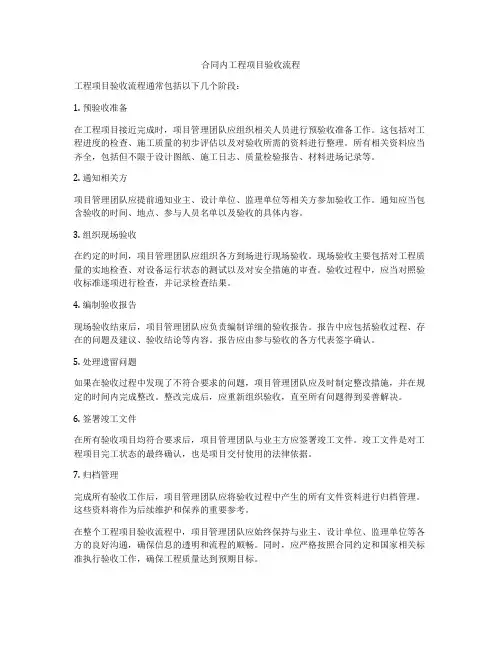 合同内工程项目验收流程