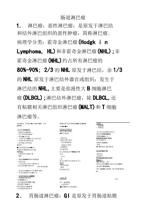 胃肠道淋巴瘤GI的影像学诊断及鉴别诊断