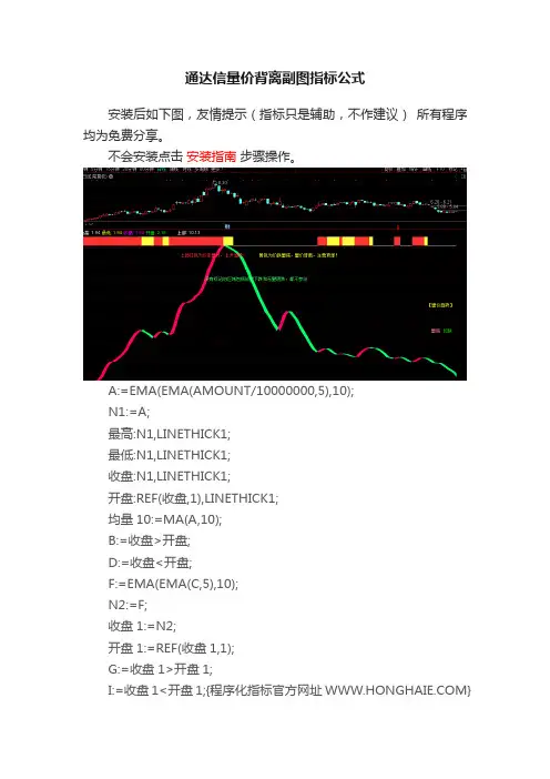 通达信量价背离副图指标公式