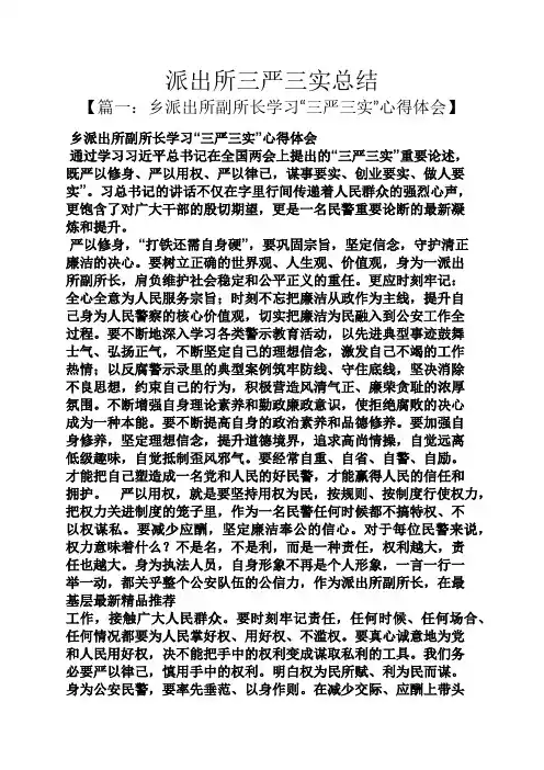 派出所三严三实总结