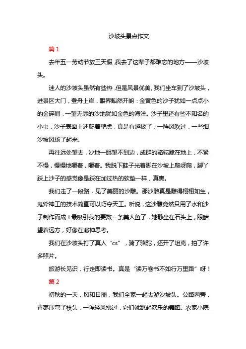 沙坡头景点作文