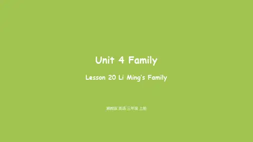 冀教三上英语Unit 4Lesson20
