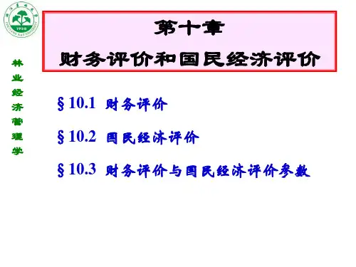 第十章  财务评价和国民经济评价分析