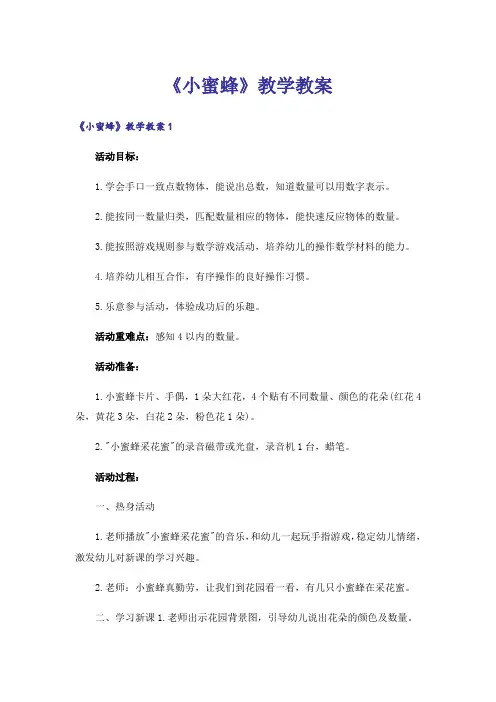 《小蜜蜂》教学教案
