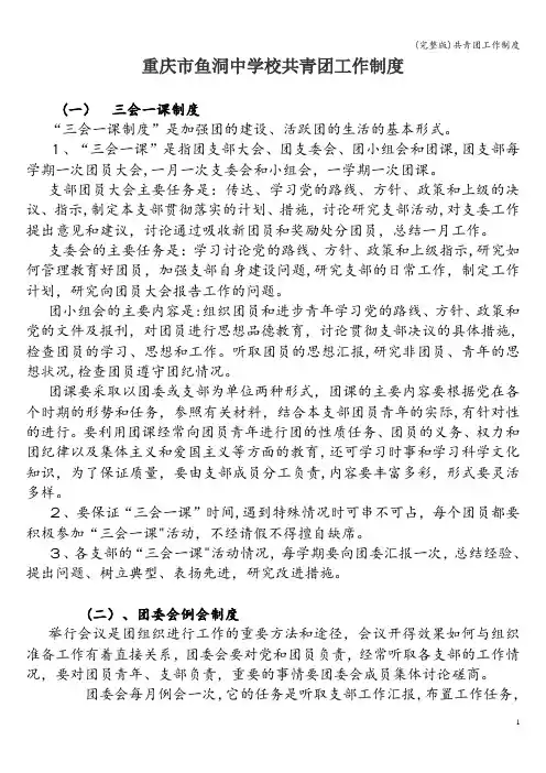 (完整版)共青团工作制度