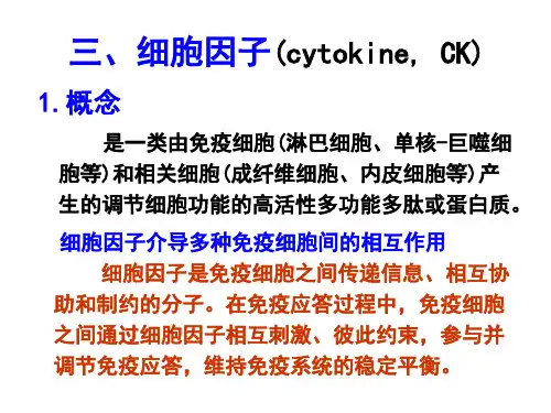 兽医免疫学《细胞因子》课件