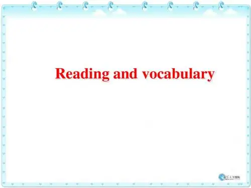 Reading and vocabulary1
