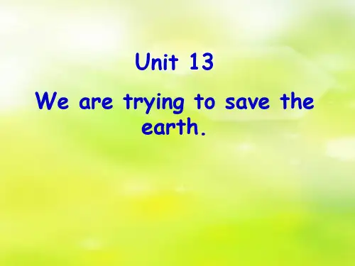 优秀课件人教版九年级英语Unit13_We_are_trying_to_save_the_earth