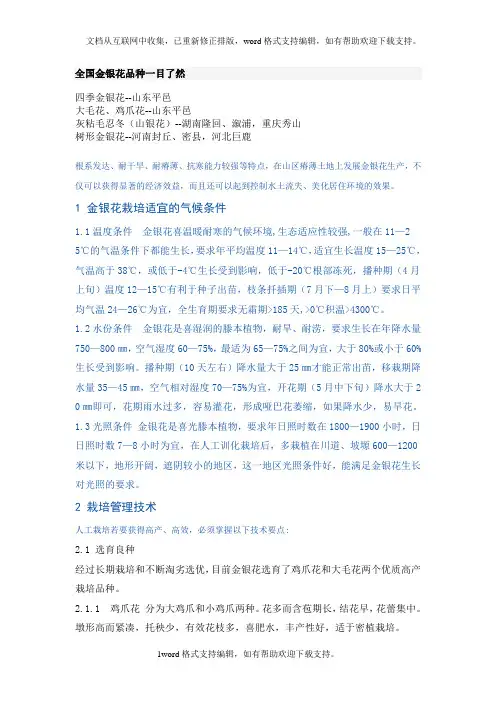 金银花生长环境