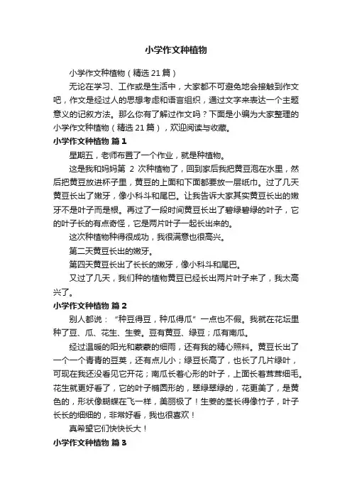 小学作文种植物（精选21篇）