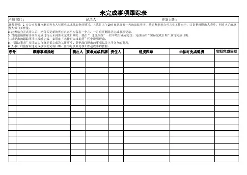 未完成事项跟踪表
