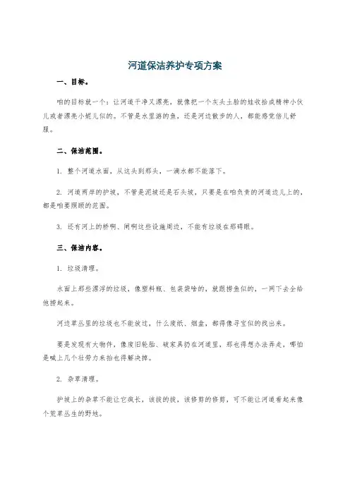 河道保洁养护专项方案