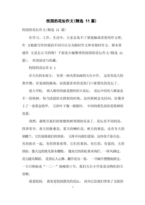 校园的花坛作文(精选11篇)