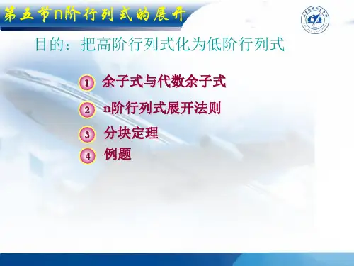 高等代数课件 第五节 n阶行列式的展开