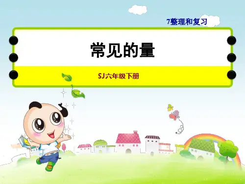 苏教版六年级下册数学第7单元 总复习 第3课时 常见的量