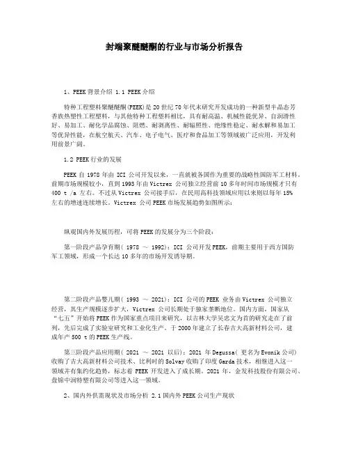 封端聚醚醚酮的行业与市场分析报告