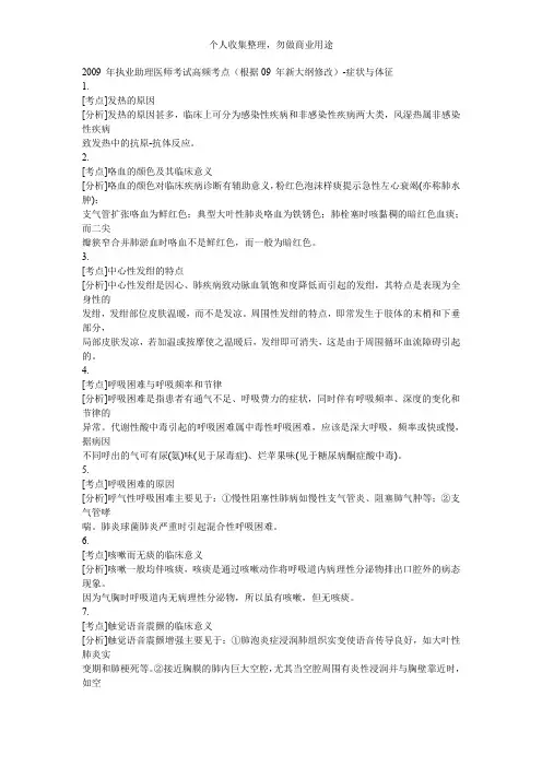 执业助理医师考试高频考点(40页)