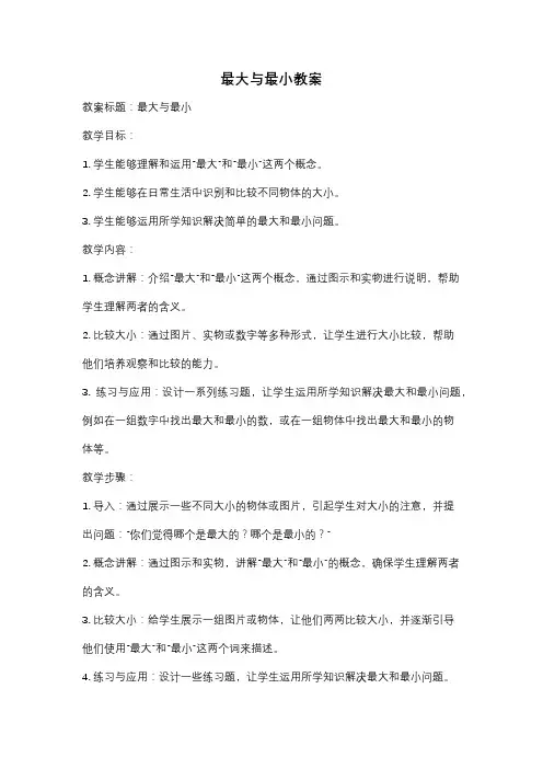 最大与最小教案