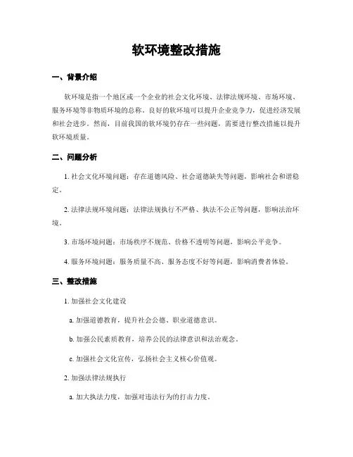 软环境整改措施