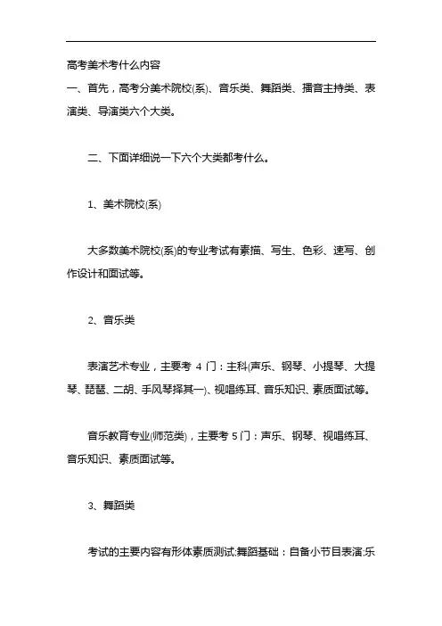 高考美术考什么内容