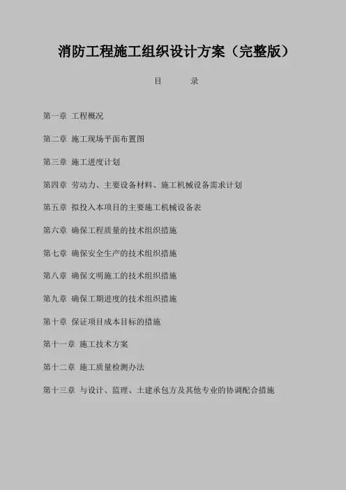 消防工程施工组织设计方案(完整版)