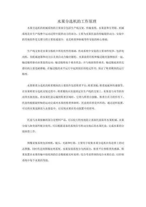 水果分选机的工作原理