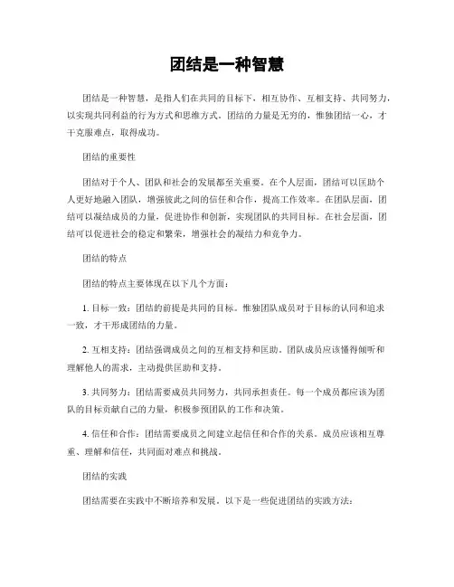 团结是一种智慧