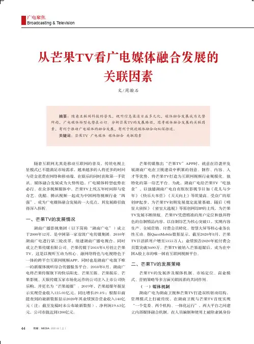 从芒果TV看广电媒体融合发展的关联因素