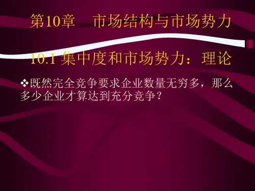 第10章市场结构与市场势力