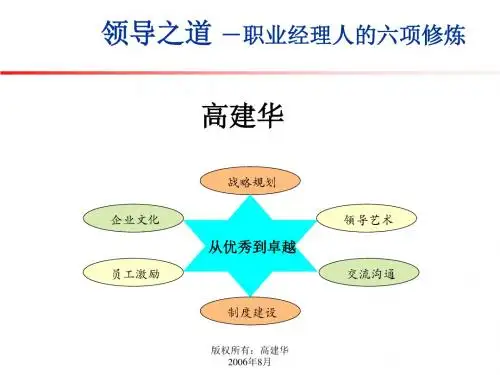 《领导之道_-职业经理人六项修炼》(高建华)