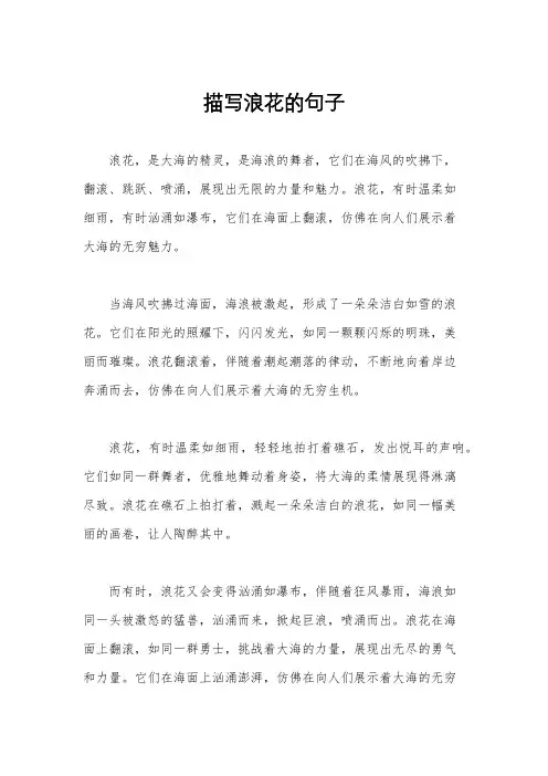 描写浪花的句子