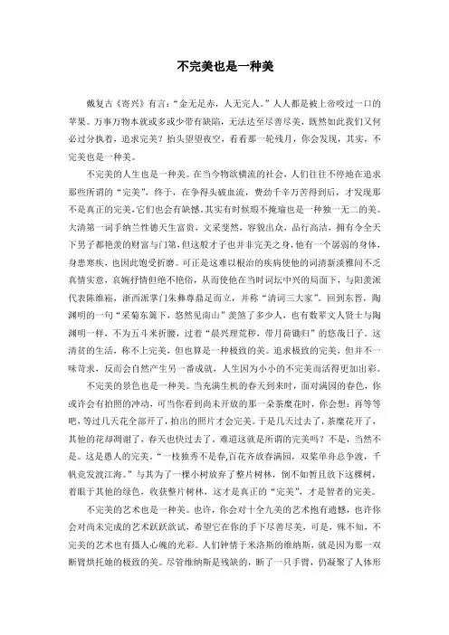 不完美也是一种美