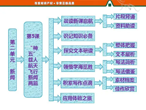 第二单元  第5课  “神五”载人航天飞行新闻两篇 优秀课件