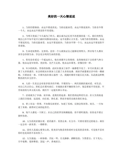 美好的一天心情说说